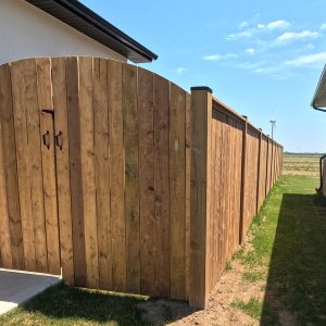 Double Door Pressure Treated Wood Fence Gate and Black Handles